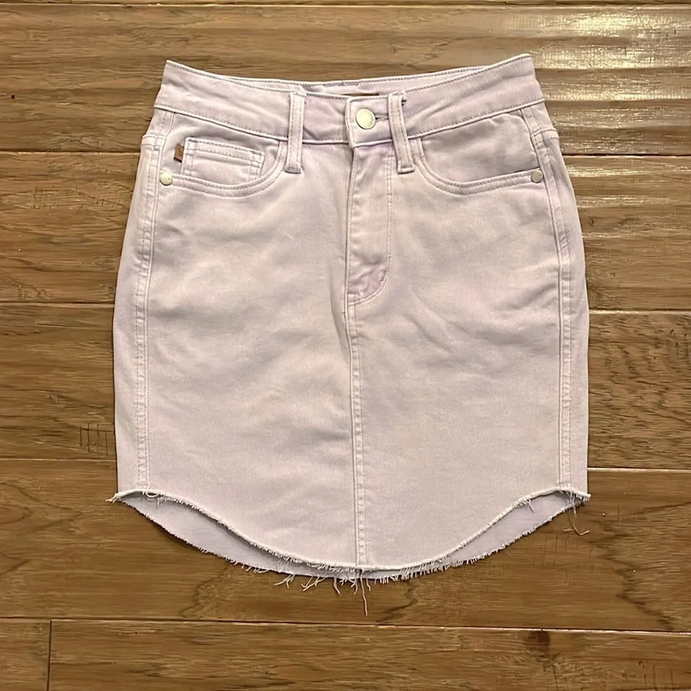 Judy Blue High Waist Garment Dyed Shirttail Hem Skirt Size XS
